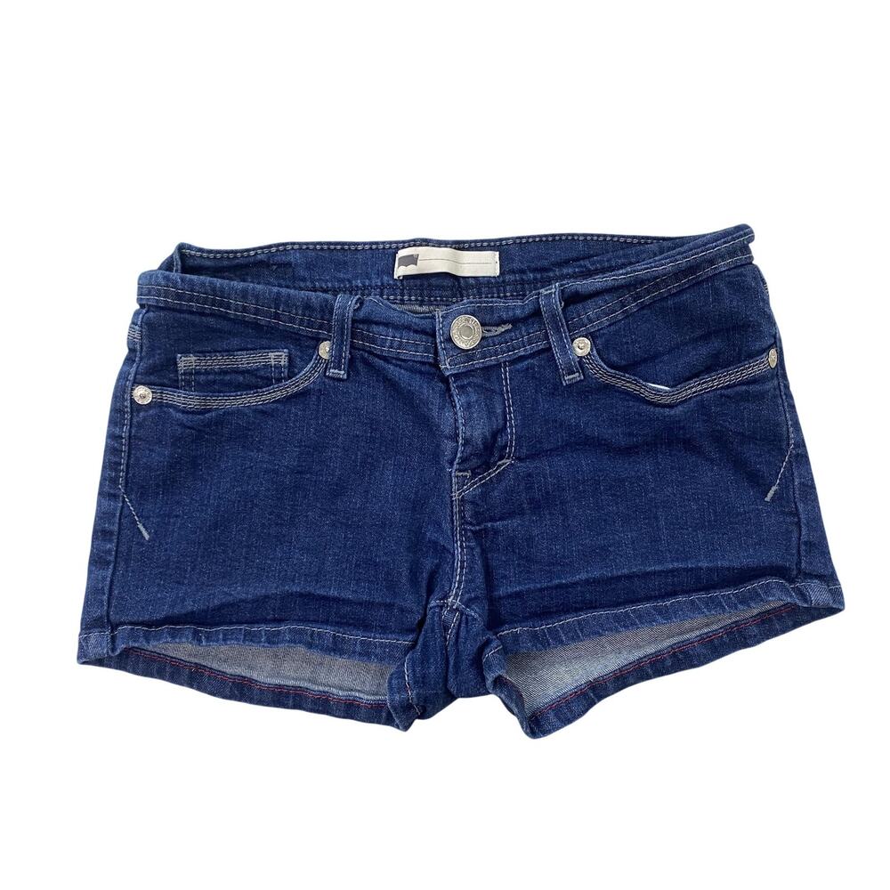 Levi's Jean Shorts Womens Juniors 5 Blue Hot Pants Dark Wash Denim Shorty 30x2